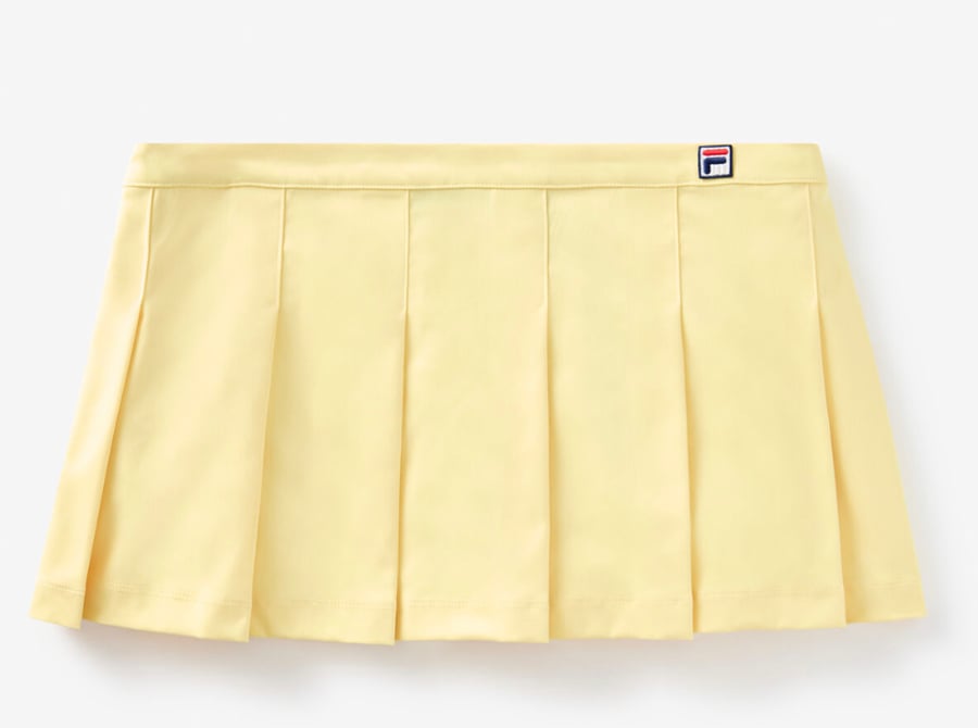 jupe plissée jaune pale fila x hailey bieber