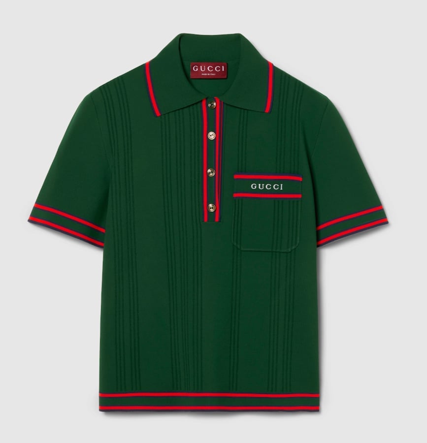 polo vert à rayures rouges gucci