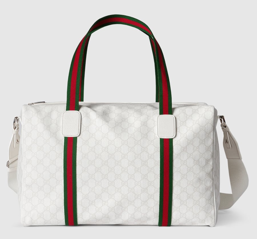 sac de voyage en cuir, à logo gucci 