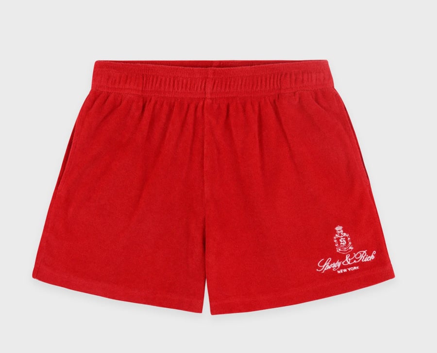 short de tennis en coton rouge sporty & rich