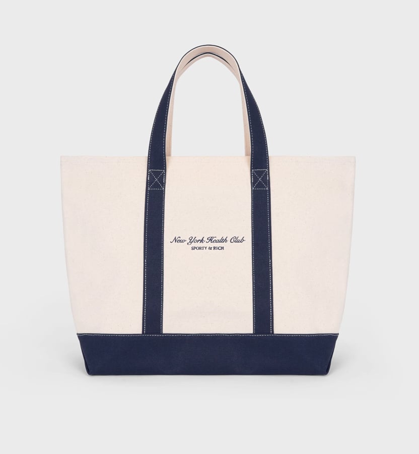 tote bag bleu et blanc sporty & rich